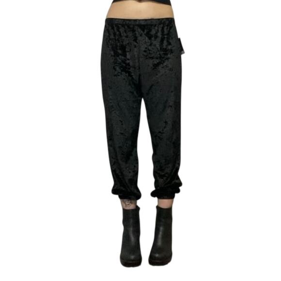 Onzie Vintage Dead Stock Crushed Velvet Stretchy Loose Yoga Sweat Pants - Picture 1 of 9